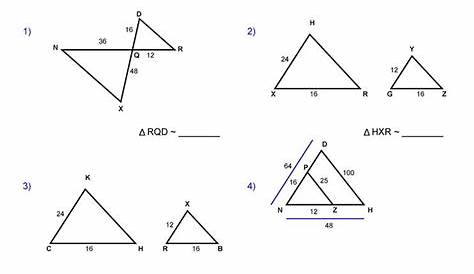 parts of similar triangles worksheets