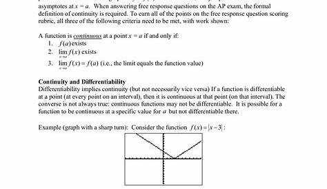 limits and continuity worksheet with answers