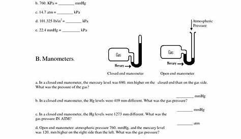 gas law worksheet answer key