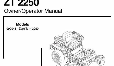 GRAVELY ZT 2250 OWNER'S AND OPERATOR'S MANUAL Pdf Download | ManualsLib
