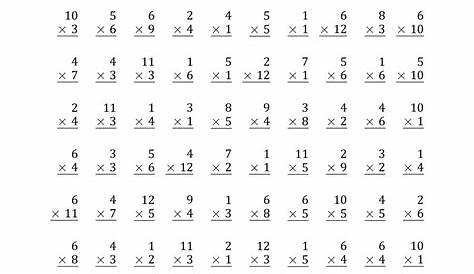 multiplication practice sheets 4th grade