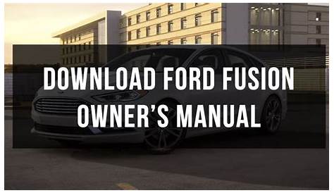 2013 ford fusion owners manual
