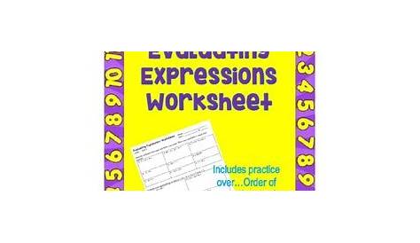 evaluating and writing expressions pdf
