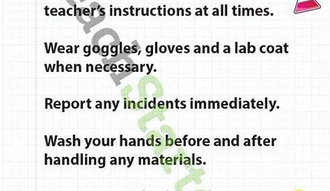 science lab safety worksheet