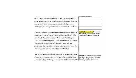 Guided Annotation Worksheet by Caitlin Voisey | TPT