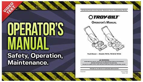 Operator's Manual: Troy-Bilt TB110 TB120 TB130 Push Mower (769-09192