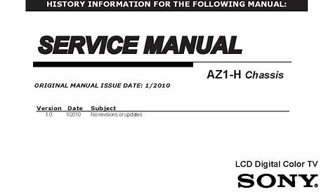 SONY KDL-52NX800 KDL-60NX800 CHASSIS AZ1-H VER.1.0 SM Service Manual