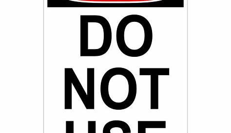 do not use sign printable