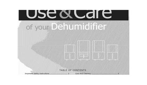 Frigidaire FAD251NTD3 Dehumidifier Owner's Manual | Manualzz