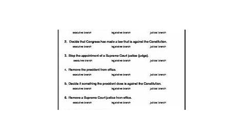 three branches of government worksheet