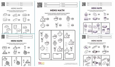 meal out math worksheet