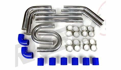 Universal Intercooler Pipping Kit, Aluminum, 3", Blue Coupler