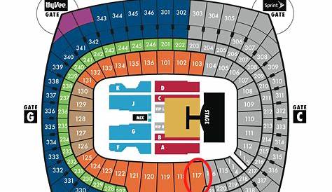 arrowhead stadium eras tour seating chart
