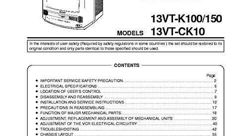 SHARP 13VTCK10 B97B VCR-TV-COMBINATION Service Manual download