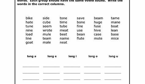 short and long vowel worksheets