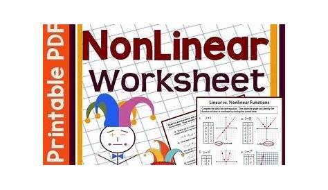 linear vs nonlinear graphs worksheet pdf