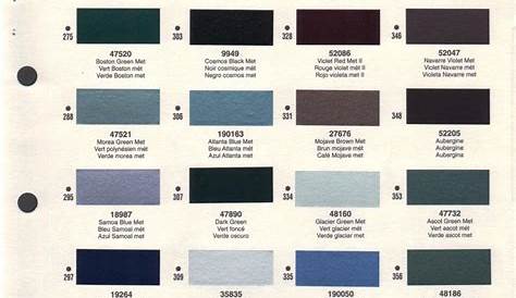 bmw paint color chart