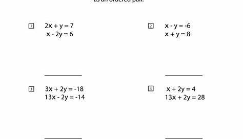 solving systems of equations by elimination worksheet