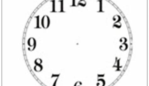 printable clock face with hands