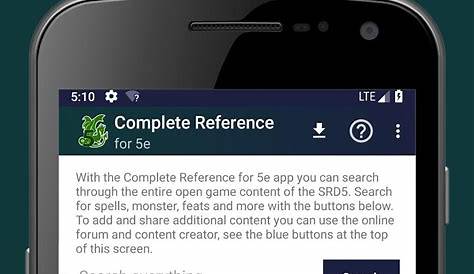 Complete Reference for DnD 5 for Android - Download