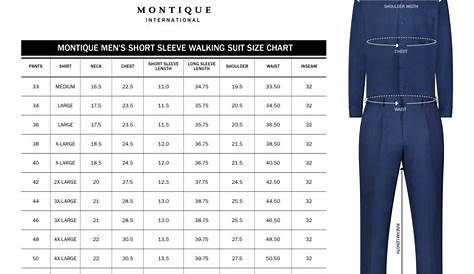 Men's Size Charts - Mens Leisure Suits - Abby Fashions