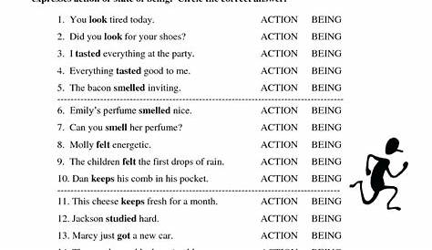 linking verbs worksheet with answers