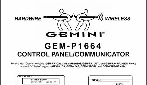 gemini computerized security system manual