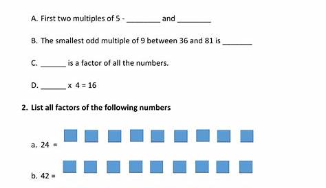 multiples worksheet 4th grade