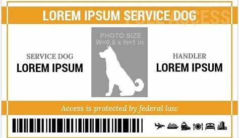 Free Printable Service Dog Id Card Template - Printable Templates