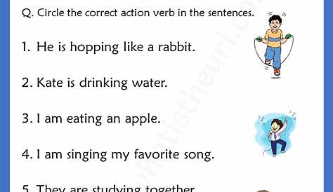 Action Verbs Worksheets for Grade 1 - Your Home Teacher