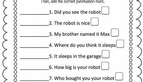 FREE Printable Robot Worksheets - Addition and Declarative