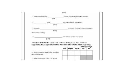 simple tenses of verbs worksheets