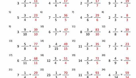 improper fraction worksheets - improper fraction as mixed numbers in