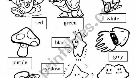 Mario Bros Coloring Color - ESL worksheet by oli9383