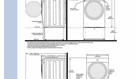 Installation requirements, Installed washer dimensions | Electrolux