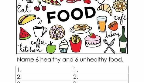healthy and unhealthy food worksheet