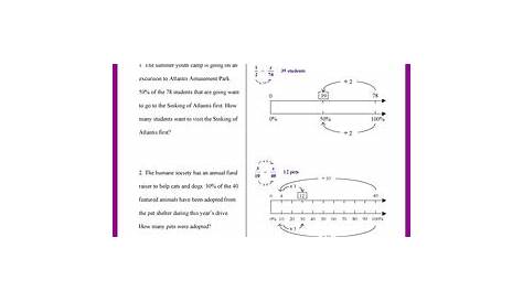 Double Number Line Percents Worksheets