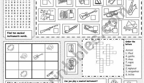 music fun worksheets answers