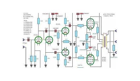 Wiring Schematic Diagram: TUBE HI-FI AMPLIFIER WITH PREAMPLIFIER (ECC82