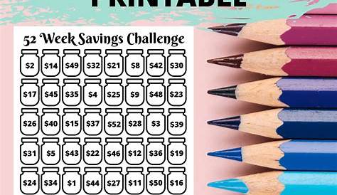 52 Week Savings Challenge Printable | Freedom in a Budget