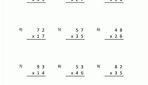 two digit multiplication worksheet