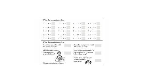 3rd grade Math Worksheets: More multiplication practice, 1-digit by 2