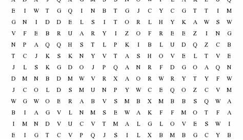 winter word searches printable