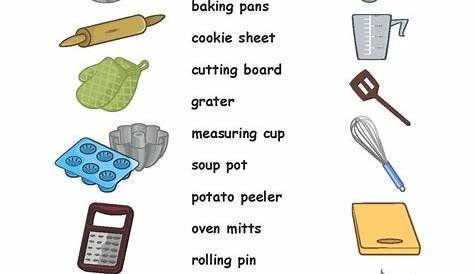 printable cooking worksheets