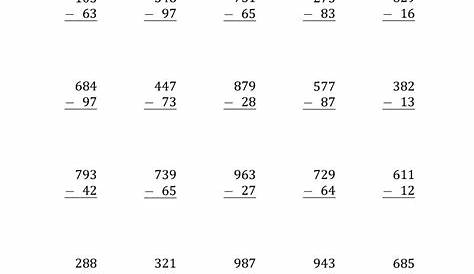 Free Printable 3 Digit Subtraction With Regrouping Worksheets - Free Printable