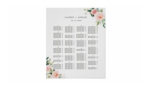 wedding seating chart alphabetical order