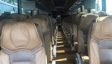inside a charter bus