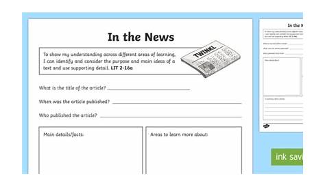news to you worksheets
