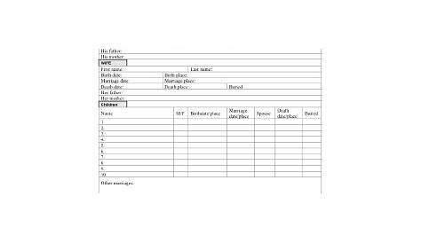 printable simple family group sheet