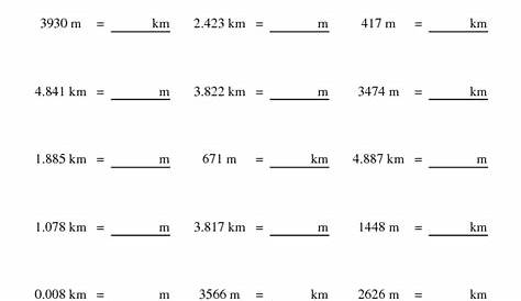metric measurement worksheet